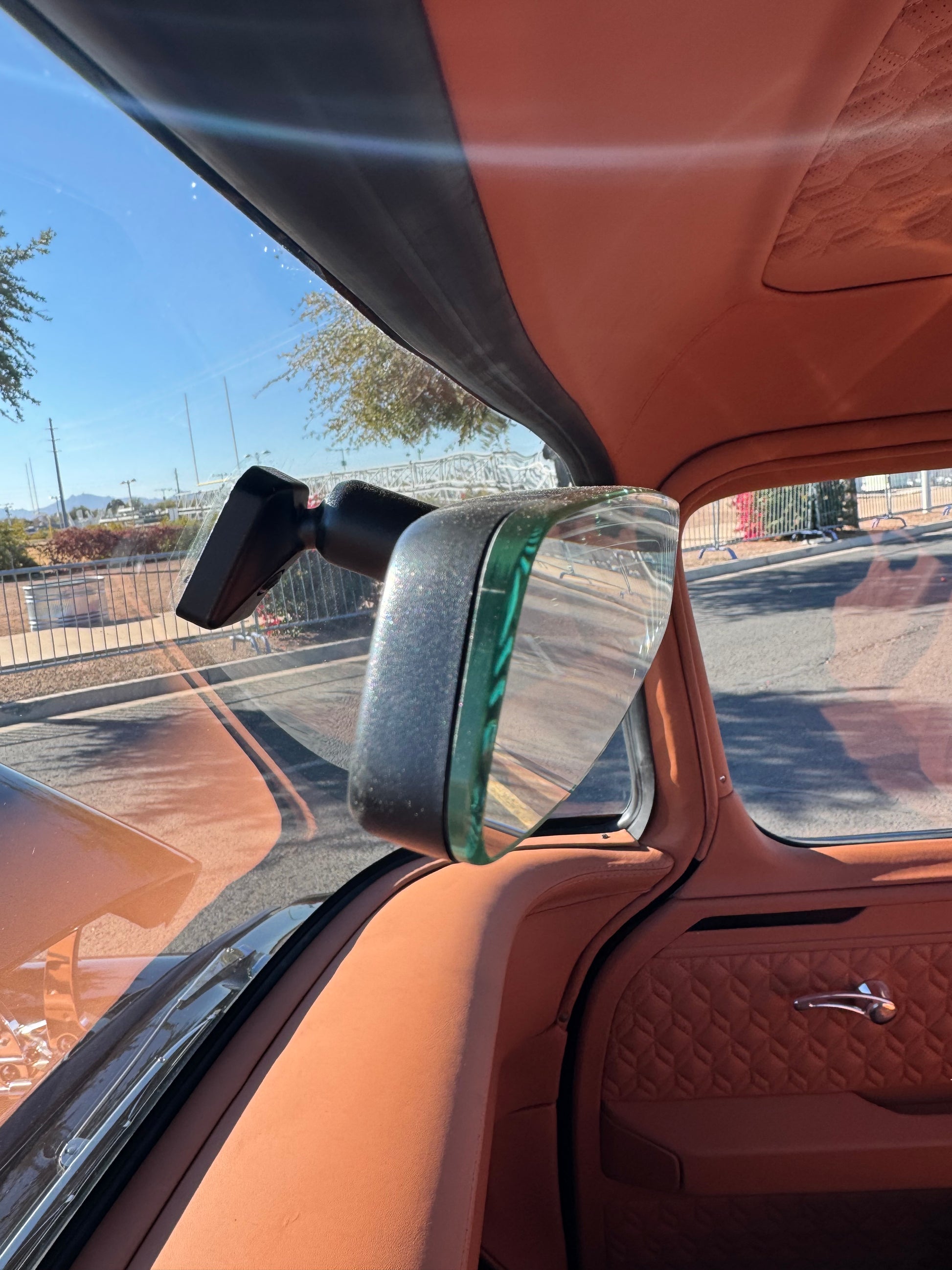 Wrap around glass rear view mirror