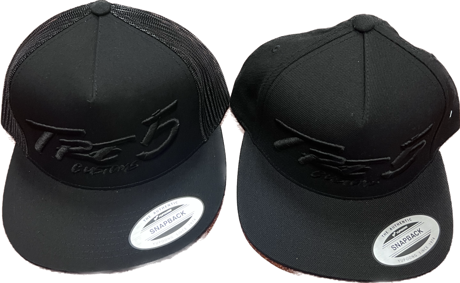 Black Puff Embroidery Hat