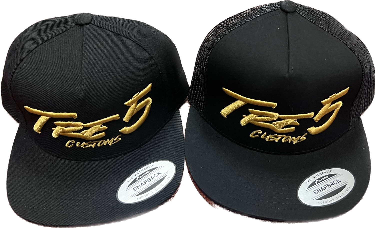 Gold puff embroidery snap-back