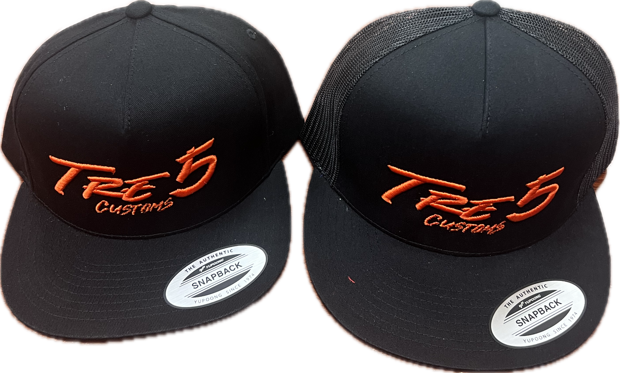 Orange Puff Embroidery Hat